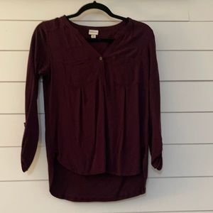 Merona plum quarter sleeve top